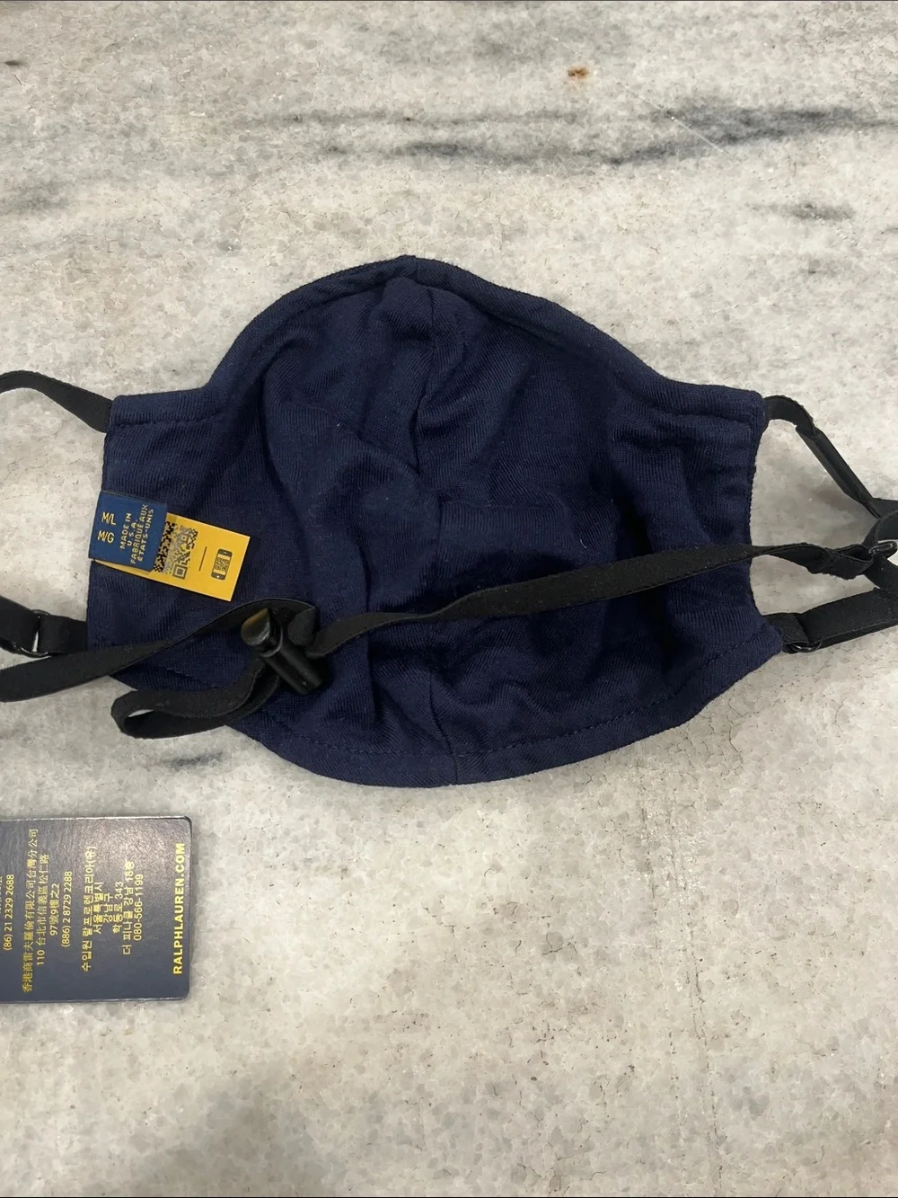 Polo by Ralph Lauren  Navy & White Face Mask Duo with USA Flag Detail